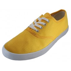 S324L-Y - Wholesale Women's "EasyUSA" Comfortable Casual Canvas Lace Up Shoes (*Bright Yellow Color )